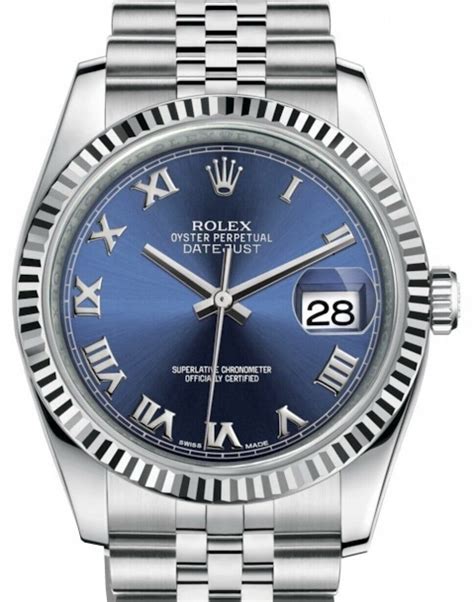 rolex datejust 36 blue dial roman numerals|Rolex Datejust 36 price new.